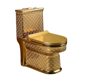 Appareils sanitaires chinois toilette de luxe en céramique complète pour hôtel toilette dorée en diamant - Product Image 6