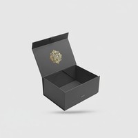 Boîte cadeau rigide à couvercle magnétique pliable, logo personnalisé imprimé, emballage en papier de luxe, emballage plat