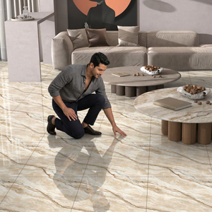 Kiara Brown Interior Porcelain Floor <b>Tiles</b> 600x600mm Digital Marble Effect Ceramic Flooring - Product Image 4