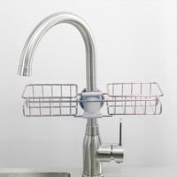 Étagère de rangement suspendue en acier inoxydable 304 pour évier, robinet, salle de bain, étagères creuses, outils de nettoyage de robinet, support de rangement suspendu