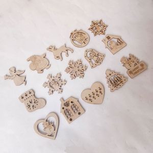 Ornements de Noël en bois découpés au laser, bonhomme de neige et cerf, pour décorations suspendues créatives, dropshipping - Product Image 3