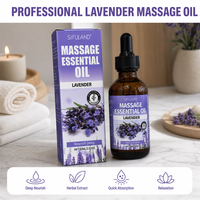 Huile Essentielle de Massage à la Lavande SiFULAND 60ml, Huile de Massage Corporel Nourrissante en Profondeur, Soulagement du Stress, OEM, Étiquette Privée, Approvisionnement en Gros