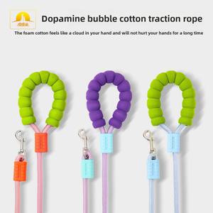 طوق كلاسيكي للحيوانات الأليفة من النايلون بنمط صلب ومقبض قطني على شكل سحابة، مناسب للمشي في الهواء الطلق للحيوانات الأليفة من السلالات الصغيرة والمتوسطة - Product Image 2