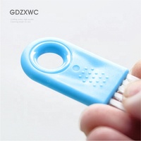 Mini-brosse de nettoyage antidérapante bleue pour cuisine, avec poils en PBT de qualité alimentaire, trou de suspension, moins de 7 dollars