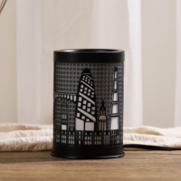 Nouveau Design de ville moderne chauffe-cire métal 2-en-1 arôme huile essentielle bougie parfum huile chauffe-huile lampe pour le Yoga à domicile