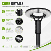 Lampe de poteau de jardin LED AC ultra-lumineuse, boîtier en aluminium résistant aux intempéries IP65, lumière du jour 5000K, angle de faisceau 120°, garantie 5 ans, ETL