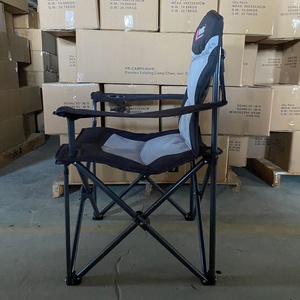 Chaise de camping pliante en métal de haute qualité, surdimensionnée, rembourrée, confortable et portable pour pique-nique en extérieur - Mobilier d'extérieur pour utilisation en parc - Product Image 5