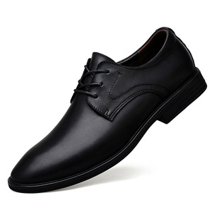 Chaussures en cuir formelles pour hommes, à bout carré et à lacets, idéales pour les mariages et les bureaux. Ils sont antidérapants et respirants au printemps - Product Image 2