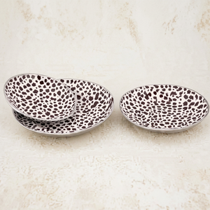 Bol décoratif tendance en métal émaillé, forme classique, écologique et durable, récipient en aluminium au design rustique, pot de service - Product Image 1
