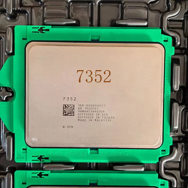 Wholesale 7352 CPU Processor 24C/48T 155W Low TDP SP3 LGA4094 Server CPU Compatible with Dual Socket Motherboard