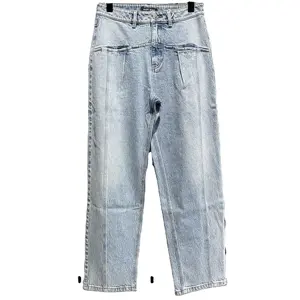 cut up blue soft hip hop western jeans shorts top baggy pants trousers for women fashion bales wholesale