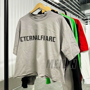 เสื้อยืดโอเวอร์ไซส์ทรงบ็อกซี่สำหรับผู้ชาย แบบหนา ตัดเย็บพิเศษ รับผลิตตามสั่ง พร้อมสกรีนโลโก้ ขายส่งจากโรงงาน - Product Image 2