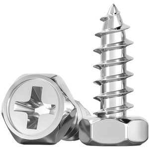 Tianzhuo Hardware 304 Stainless Steel Phillips Hex Socket Self-Tapping <b>Screws</b> M4 M5 M6 M8 Metric Coarse Thread - Product Image 1