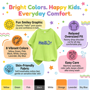 <span class=keywords><strong>Camiseta</strong></span> de algodón para niños y niñas, <span class=keywords><strong>camiseta</strong></span> de verano con estampado de sonrisa, <span class=keywords><strong>camiseta</strong></span> informal suave de manga corta, ropa moderna para niños MZJ - Product Image 4