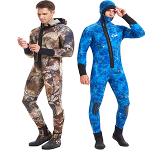 <span class=keywords><strong>Muta</strong></span> Subacquea da Uomo in Neoprene 5mm 7mm per Pesca Subacquea, Alta Qualità, con Cappuccio, per Immersione Libera, 6mm Stampa Camo, Calda per l'Inverno - Product Image 1