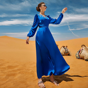 Nuovo arrivo <span class=keywords><strong>abito</strong></span> <span class=keywords><strong>lungo</strong></span> con scollo <span class=keywords><strong>a</strong></span> V blu stile medio oriente corte <span class=keywords><strong>abito</strong></span> <span class=keywords><strong>a</strong></span> <span class=keywords><strong>maniche</strong></span> <span class=keywords><strong>lunghe</strong></span> - Product Image 3