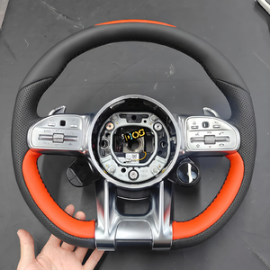 Volant en cuir perforé DOS pour <span class=keywords><strong>Mercedes</strong></span> Benz GLA 250 GLB 200 <span class=keywords><strong>GLC</strong></span> 300 GLE <span class=keywords><strong>250d</strong></span> GL 550 G 63 Volant en fibre de carbone - Product Image 4