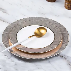 Европейская модель, столовая посуда, обеденная тарелка, современный минималистичный светлый роскошный набор обеденных тарелок