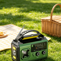 Radio Meteorológica AM/FM con Manivela Solar, Linterna, Batería de 20000mAh, Salida de 5V2A, 38 Horas de Reproducción, Fuente de Alimentación Portátil