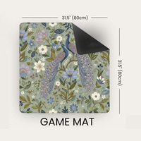 Tapis de Mahjong Floral Botanique Vert Style Jardin Doux Antidérapant Réducteur de Bruit pour la Protection des Tuiles de Mahjong