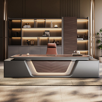 Bureau de direction modulaire haut de gamme en MDF, mobilier de bureau moderne et simple pour la maison, combinaison table et chaise