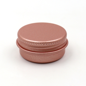 Envase cosmético de aluminio redondo color oro rosa de 1oz y 2oz con tapa y logotipo personalizado - Product Image 1