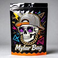 Sacs Mylar en gros 3.5g 7g 14g 28g découpés sur mesure, anti-odeur, avec fermeture éclair, pour bonbons, herbes, fleurs, biscuits, emballage alimentaire