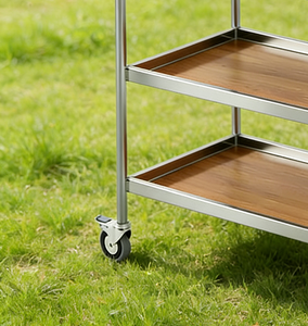 サテン仕上げステンレス製ケータリングカート シャンパントロリー 移動式シェルディスプレイコンソール 高級家具 スタイリッシュ 2026年新作 - Product Image 4