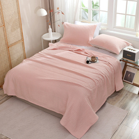 Couverture d'été fine en pur coton gaufré, rafraîchissante pour canapé, couverture de sieste pour climatisation, tailles simple et double