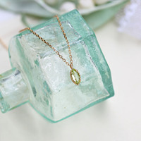 Collier en argent 925 avec pierre de péridot en forme d'œil de cheval, style japonais, élégant, cristal naturel frais, bague, bijoux fins