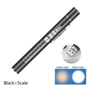 Mini lampe torche médicale moderne et durable, rechargeable par USB, avec détecteur de mouvement et clip en plastique - Product Image 5