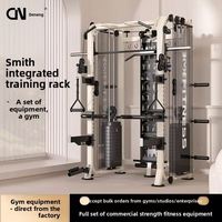 Machine Smith multifonction tout-en-un pour squats et développés couchés, équipement de gym à domicile en acier avec entraîneur à câbles croisés pour exercices pectoraux