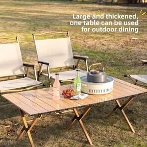 Multifunctional Modern Oxford Egg Roll <b>Table</b> Aluminum <b>Portable</b> Folding <b>Table</b> for Leisure Camping <b>Picnic</b> 4-Seater - Product Image 3