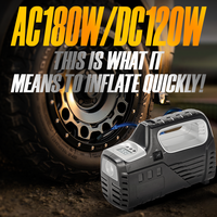 Compresseur de pneus numérique portable Richtek ODM/OEM 120W DC 12V en plastique 90psi avec jauge LED et lumière d'urgence FCC