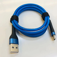 Cable de Carga Rápida USB 3A Azul de Aluminio de Alta Calidad con Diseño Trenzado y Revestimiento de Nailon para iPhone 14/15/16