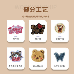 Jinlong Embroidery Cartoon Fabric Patch Sequin <b>Bead</b> Embroidery <b>Iron</b> <b>On</b> Applique For Bags Custom Designs - Product Image 1
