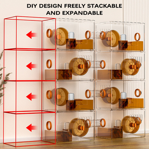 360 °   Hábitat Transparente de Acrílico para Hámsteres, Jaula Grande y Transpirable con Base de Fácil Limpieza para Animales Pequeños - Product Image 3