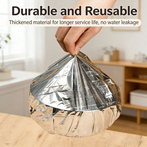 Cubiertas Universales de Papel de Aluminio para Alimentos, Envoltorios Elásticos de Papel de Aluminio para Tazones, Ollas y <span class=keywords><strong>Sartenes</strong></span> - Product Image 3