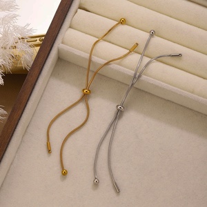 Adjustable <b>Snake</b> Chain Bracelet | 18K PVD Gold Plated Stainless Steel Slider Bead Bracelet for DIY Jewelry Making Women - Product Image 4