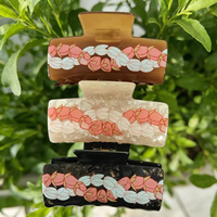 Nouvelle pince à cheveux en acétate de style japonais et coréen, accessoire floral enroulé pour cheveux printemps-été, cadeau idéal pour les filles