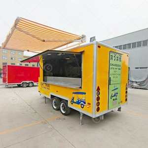 Thả vuông Trailer phục vụ 12ft x 7ft trượt đúc sẵn phía trước 12 Chân BBQ thực phẩm xe tải với nướng - Product Image 2