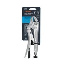 Pince de serrage MASTER 48, 5' à mâchoires courbées dentelées, en acier inoxydable, poignées en acier allié, argent, pour bricolage et découpe