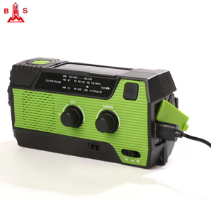 <strong>FM</strong>/AMWB Solar Panel Rechargeable <strong>Battery</strong> Dry Cell Four-Way Power Bank Hand Crank Emergency <strong>Radio</strong> Sound Light Flashlight Plastic - Product Image 1