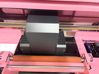 Machine d'impression d'autocollants transparente UV DTF Feuille d'autocollants Impression personnalisée avec plastifieuse Double imprimante UV rose XP600 A3