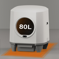 Bac à litière pour chat automatique de grande capacité 80L, écologique, facile à nettoyer, électrique, autonettoyant, fermé, semi-fermé, double conception