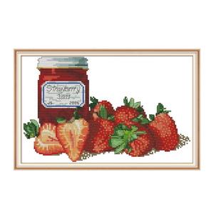 Kit <span class=keywords><strong>de</strong></span> Broderie au <span class=keywords><strong>Point</strong></span> <span class=keywords><strong>de</strong></span> <span class=keywords><strong>Croix</strong></span> NKF Motif Fraise et Fruits DMC sur Tissu <span class=keywords><strong>Aida</strong></span> avec Fil <span class=keywords><strong>de</strong></span> Coton <span class=keywords><strong>pour</strong></span> Enfants <span class=keywords><strong>de</strong></span> 12 à 14 Ans sur <span class=keywords><strong>Toile</strong></span> - Product Image 2