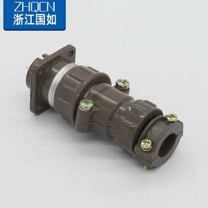 P20K3Q P20J3A 3 Pin Straight Mount Connector Female Socket Gray Black Bakelite Shell Copper Contact - Product Image 4