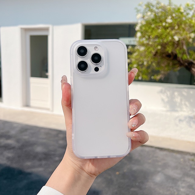 Shockproof TPU Bumper Case for iPhone 16 Pro Translucent Matte Frosted Hard Back Cover Anti-Slip Mobile Phone Case