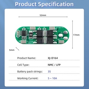 XJ <span class=keywords><strong>BMS</strong></span> <span class=keywords><strong>3S</strong></span> 5A <span class=keywords><strong>10A</strong></span> LifePO4 LFP 3,2 V NMC 3,7 V Sistema de gestión de baterías <span class=keywords><strong>3S</strong></span> Protección de celda de batería de iones de litio - Product Image 4