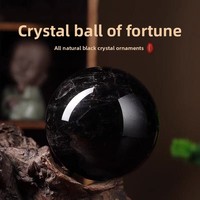 Boule de cristal noire naturelle pour porche, salon, bureau, ornements Feng Shui, emballage en boîte cadeau chinoise, fabricants, vente en gros